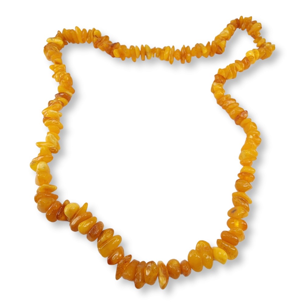 Vintage‎ Amber Nugget Necklace 26 Inches Very Pretty No Clasp